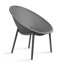 Chaises d'appoint contemporaines d'intérieur et d'extérieur contemporaines en plastique résistant aux intempéries, chaises d'appoint décoratives en forme d'œuf avec siège perforé pour patio, balcon, salon, véranda et bord de piscine, gris-357653096