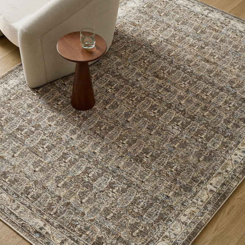 Moroccan Area Rug, Rectangle 152 x 225 cm, Taupe/Brown/Grey