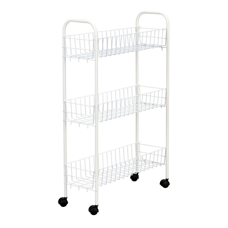 Chariot de rangement Slimline à 3 tablettes, Blanc