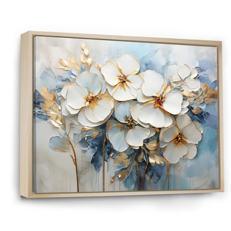 Jardin blanc et bleu Pensies, Cadre naturel flottant, H 12 po x l 20 po x P 1 po