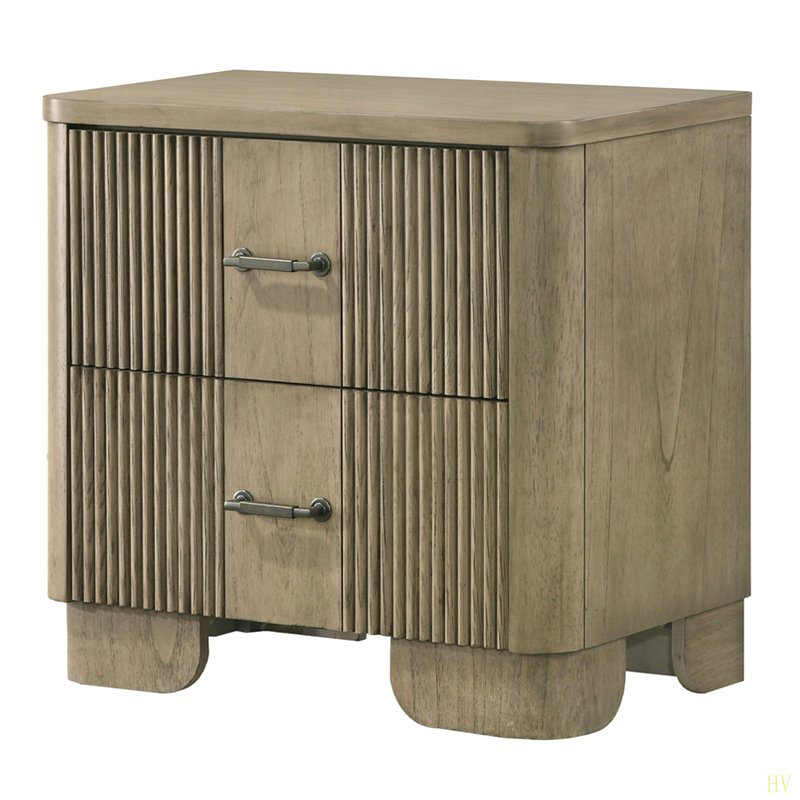 Table de chevet style transitionnel 1pc avec 2 tiroirs de rangement