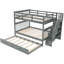 Lit superposé double avec lit gigogne simple, gris. Fabrication. Vaste choix de rangement. Idéal pour une chambre à coucher ou un dortoir. Pas de sommier gris nécessaire. Cadre. Rangement fonctionnel. Idéal-2051905201
