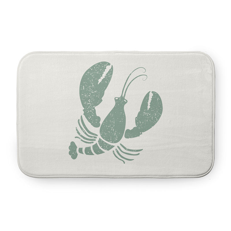 Tapis de bain Nautical Nights, L 21 po x L 34 po, Vert/blanc