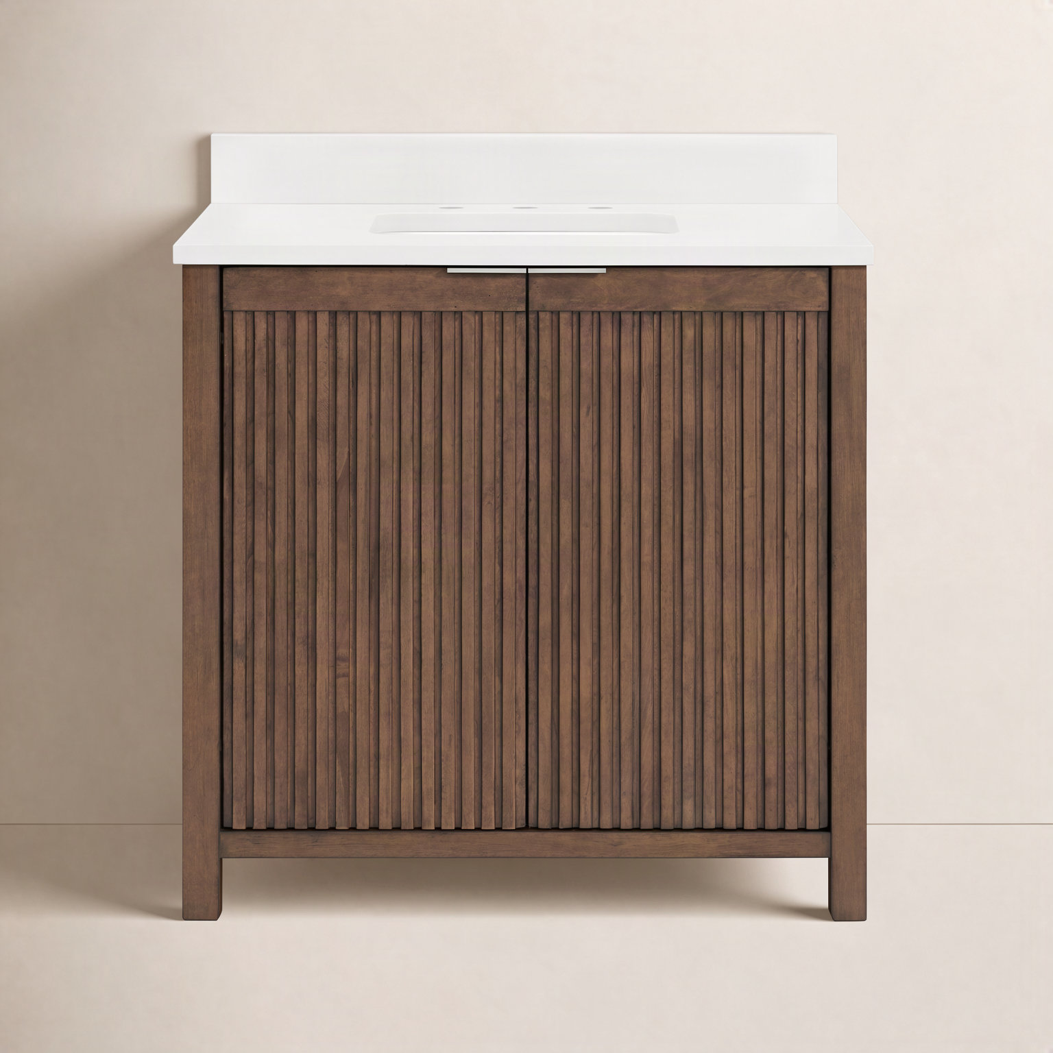 Through Lines 36" Single Bathroom Vanity, Brown