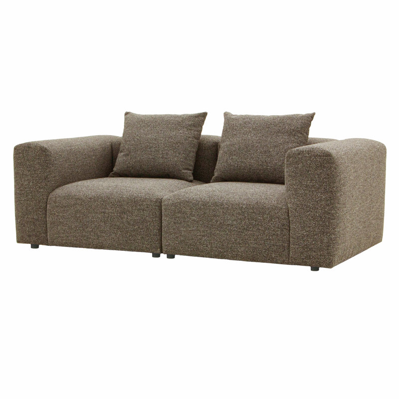 2 Seater Sofa & Chaise, Brown