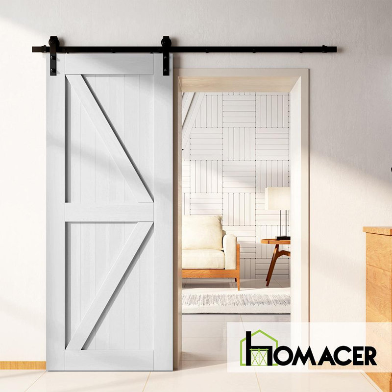96'' Solid Wood Semi-Gloss without Installation Hardware Kit Barn Door, 42" x 96"