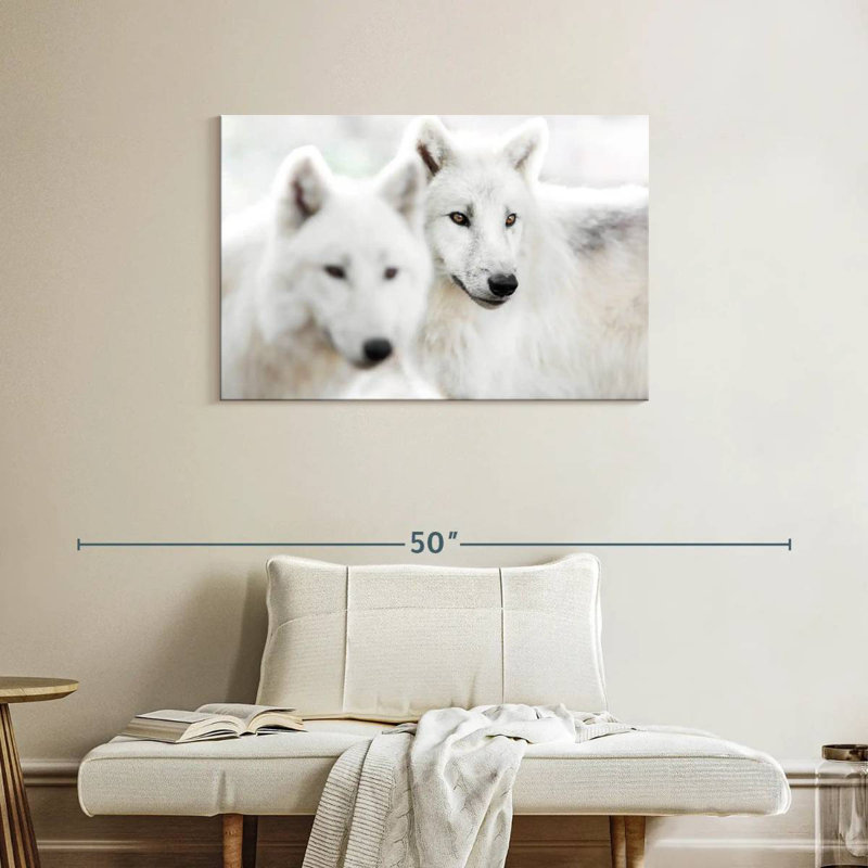 Loup blanc Brampt II, H 24 po x l 36 po