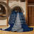 Machine Washable Vehicles And Transportation Modern Rocket Launch Nautical Striped Rug in Blue – Navy Binding-70871753