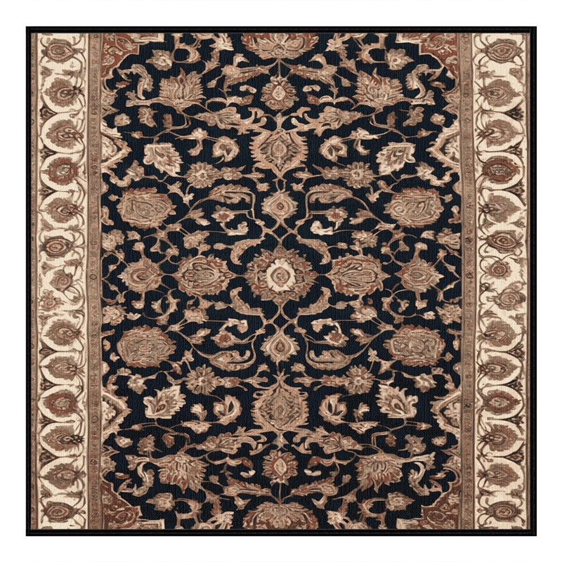 Machine Washable Persian Brown Area Rug, Square 3'