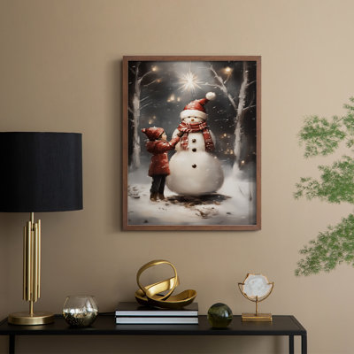 Art des Fêtes de Noël - Série 2 - CECXLV, reproduction encadrée - bois massif