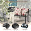 50-Inch Black Metal Bench With PVC Rose Backrest