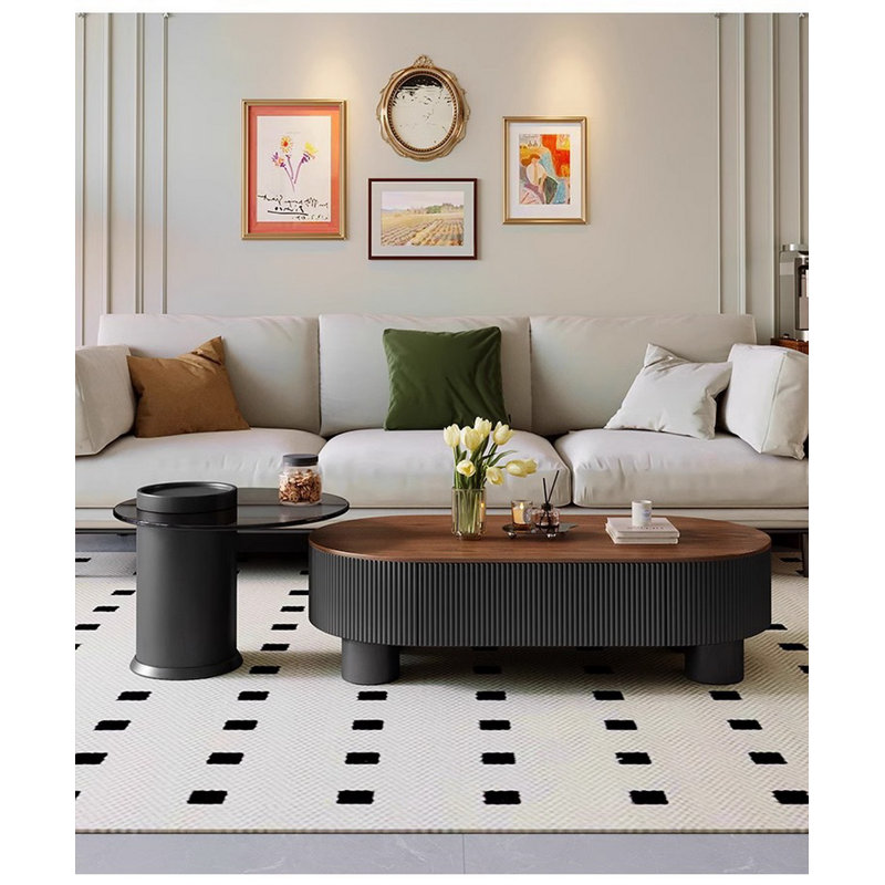 Ensemble de tables basses Modern Modern, Bois brun / noir