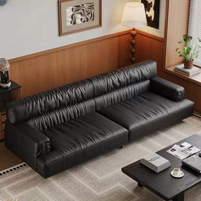 Minimalist Black Straight Luxury Sofa