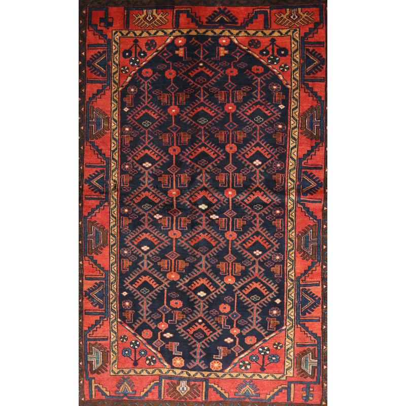 Tapis rouge / bleu Southwestern, Rectangle 6 pi x 9 pi