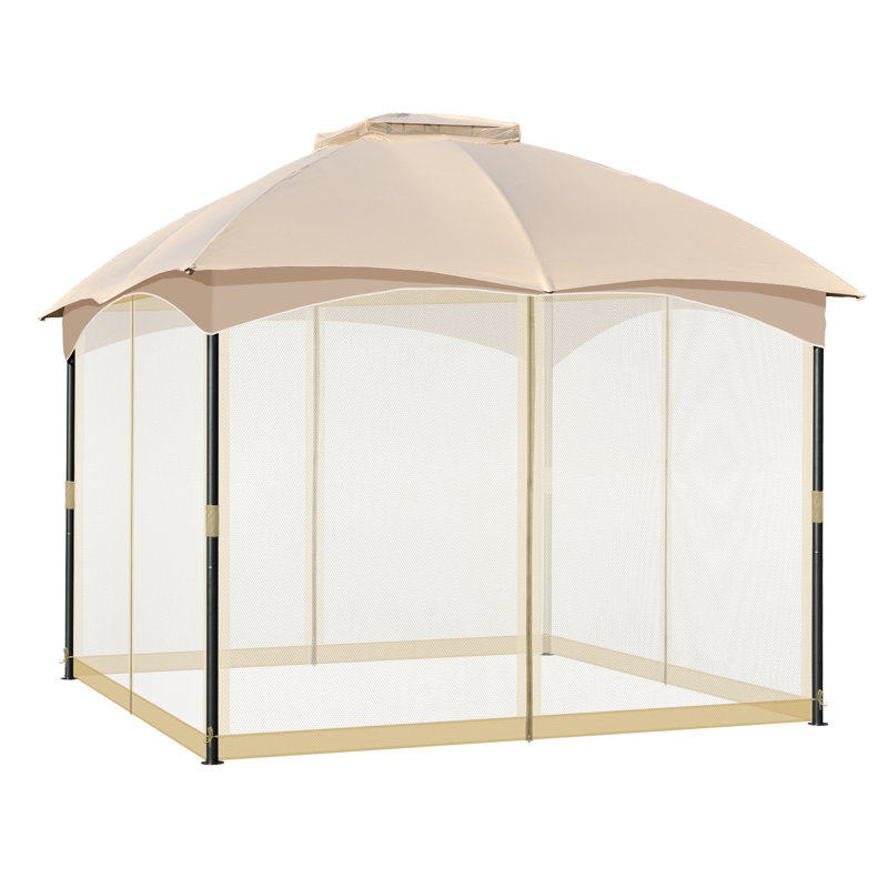 Universal Gazebo Mosquito Netting, 210cm H x 310cm W x 310cm D, Khaki