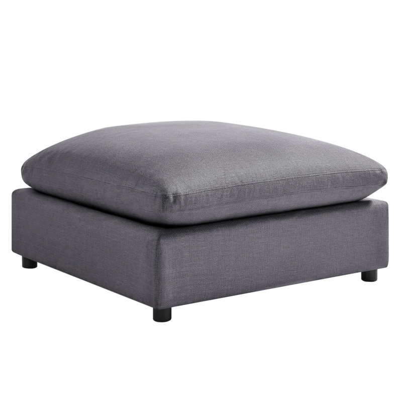 Cassandra Charcoal Fabric Ottoman, Gray