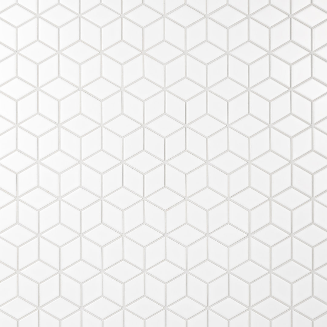 Metro Rhombus 10-1/2 " x 12-1/8 " Porcelain Mosaic Floor & Wall Tile Merola Tile 