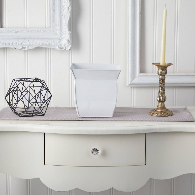 Fluted Metal Square Planter