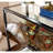SEI Furniture Distressed 2 Door Metal Terrarium Display Console Table, Black