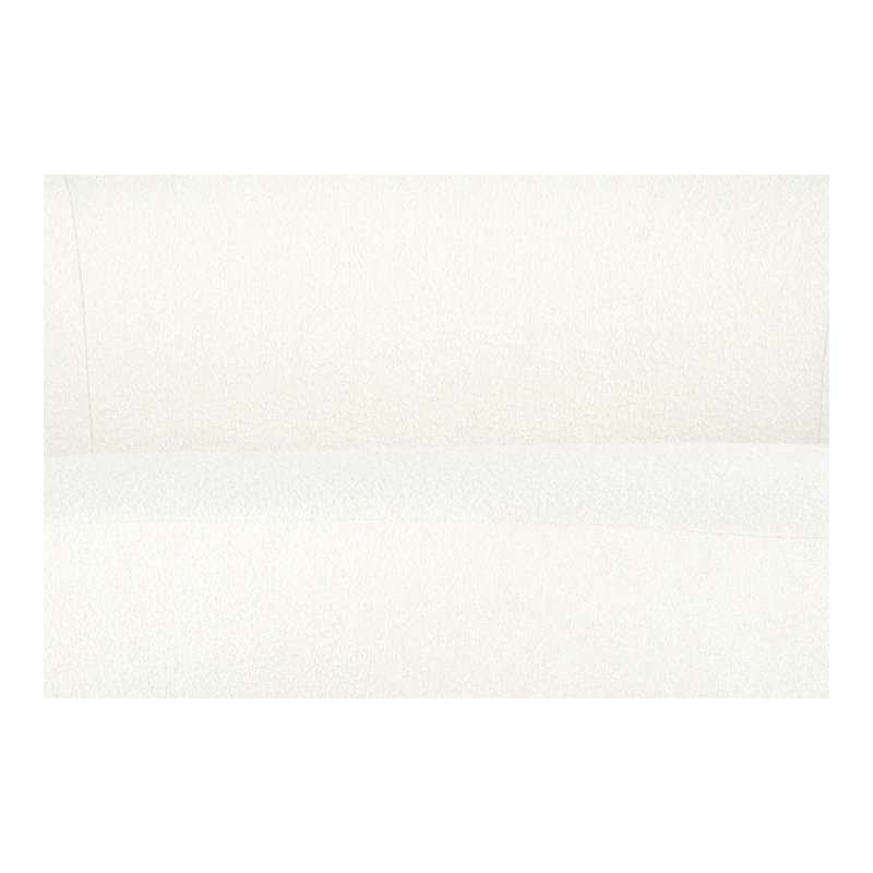 82.25" Round Arm Curved Loveseat, White Boucle