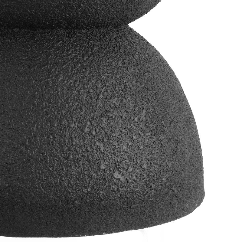 Greta 18" Modern Black Frosted Textured Hourglass Indoor/Outdoor Stool & Side Table, All-Weather Patio Accent End Table