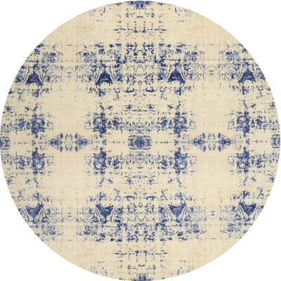 Tapis contemporain beige / bleu