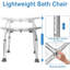 Shower Chair Bath Seat U-Shaped Shower Stool to Sit on in Shower Height Adjustable 37-51cm Shower Seat with Handle Aluminium Bathroom Aid for Elderly & Disabled, 135kg Capacity
