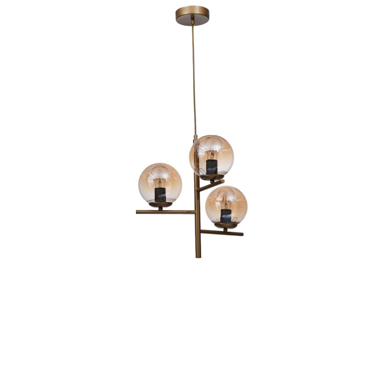Lustre, Miel / or, 3 niveaux, Trois lumières