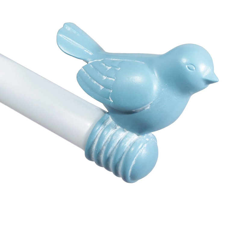 Tringle à rideaux simple réglable Kolb, 84 po à 120 po, Bleu