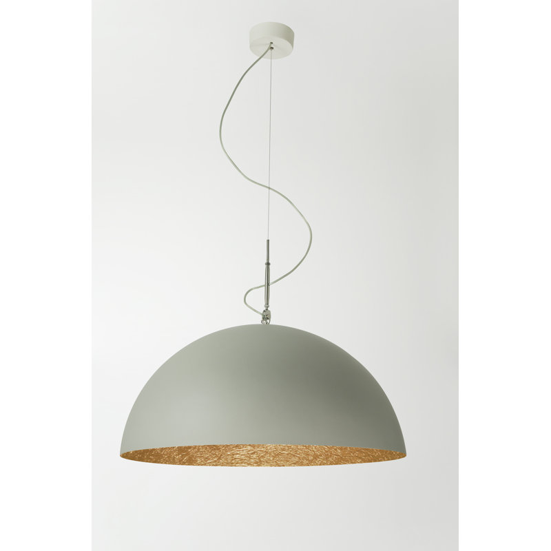2 - Light Dome Pendant, Grey/Bronze, Cement