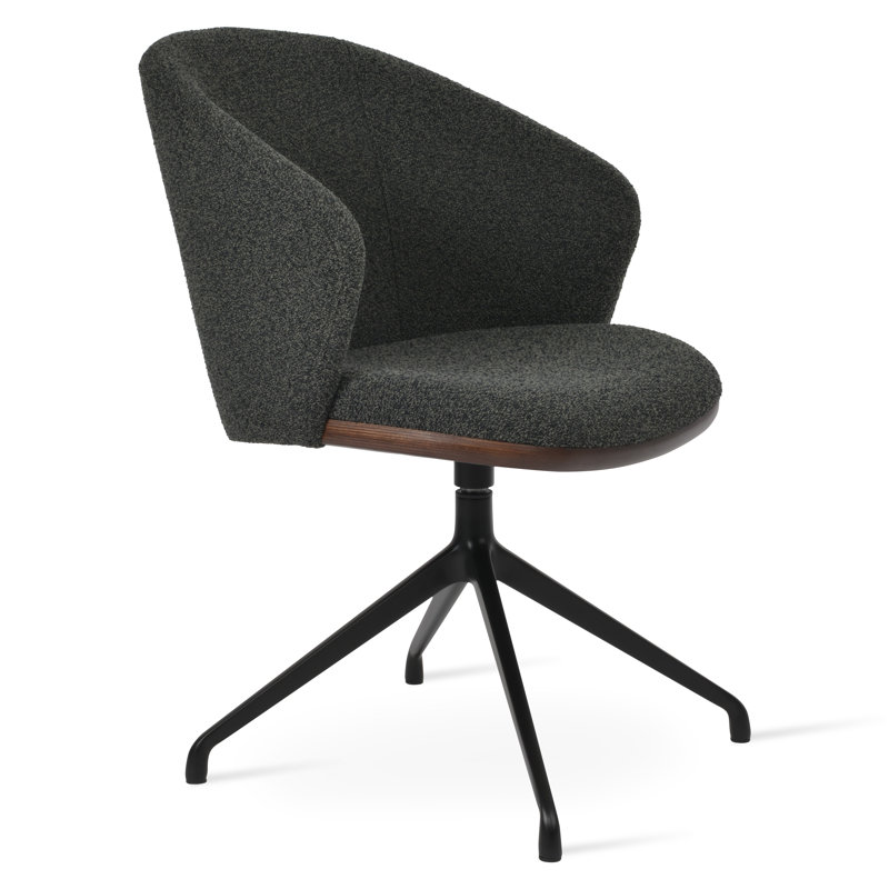 Athena Spider Swivel Arm Chair, Black