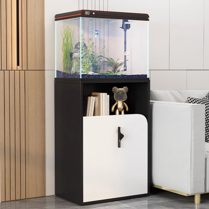 Réservoir d'aquarium en verre transparent à double couche, 18,49 gallons (H 48,03 po x l 19,69 po x P 11,81 p, Noir