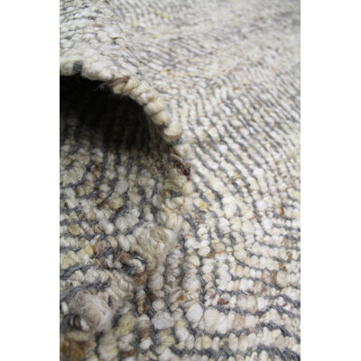 Diagonal Wool Area Rug in Brown/Charcoal/Ivory