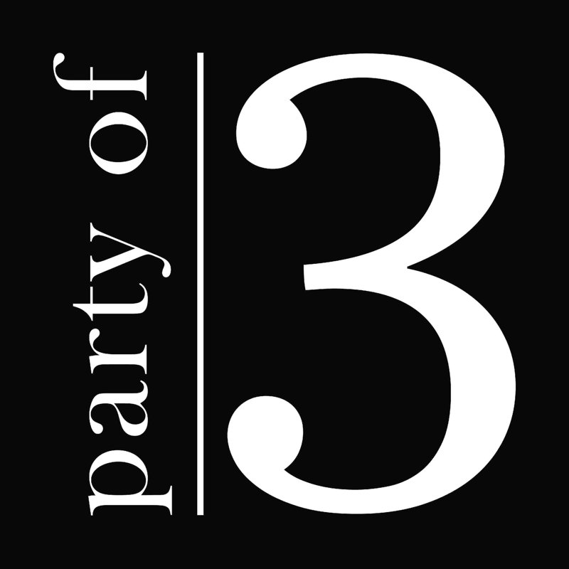 Fête des trois en noir et blanc par - on, H 12 po x l 12 po