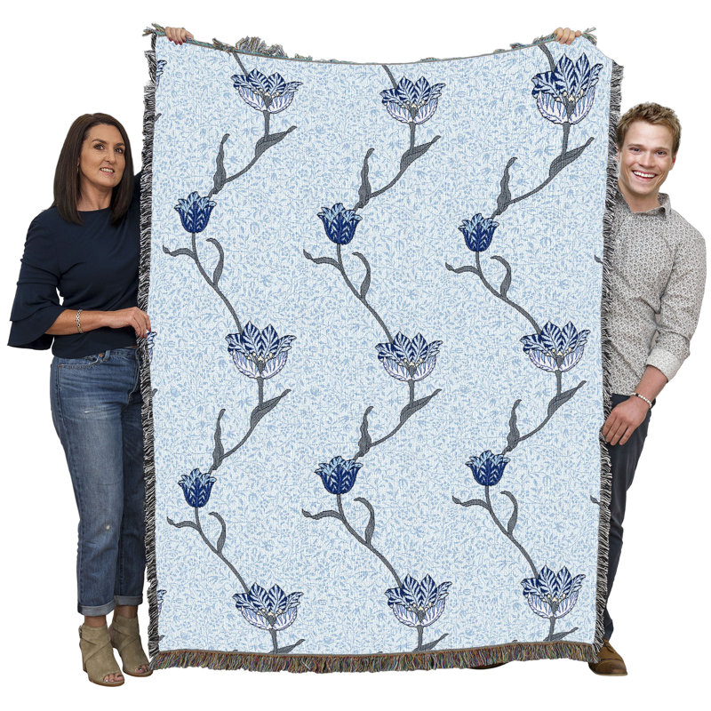 Couverture de jardin William Morris, L 72 po x L 54 po, Bleu