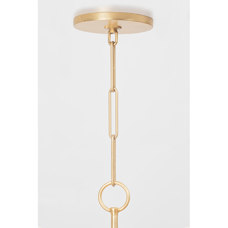 9 - Light Dimmable Chandelier, Vintage Gold Leaf