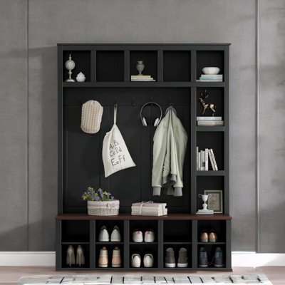 Porte-chaussures et portemanteau 4-en-1