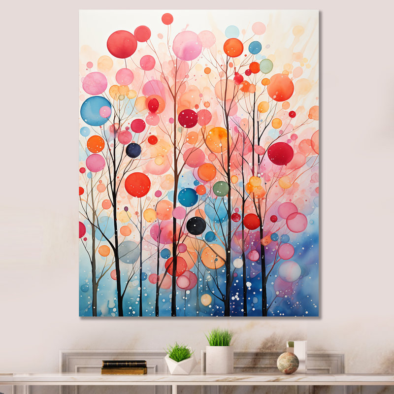 Coral Gray Mills Meadow Mill sur impression sur toile, H 32 po x l 16 po x P 1 po, Toile tendue