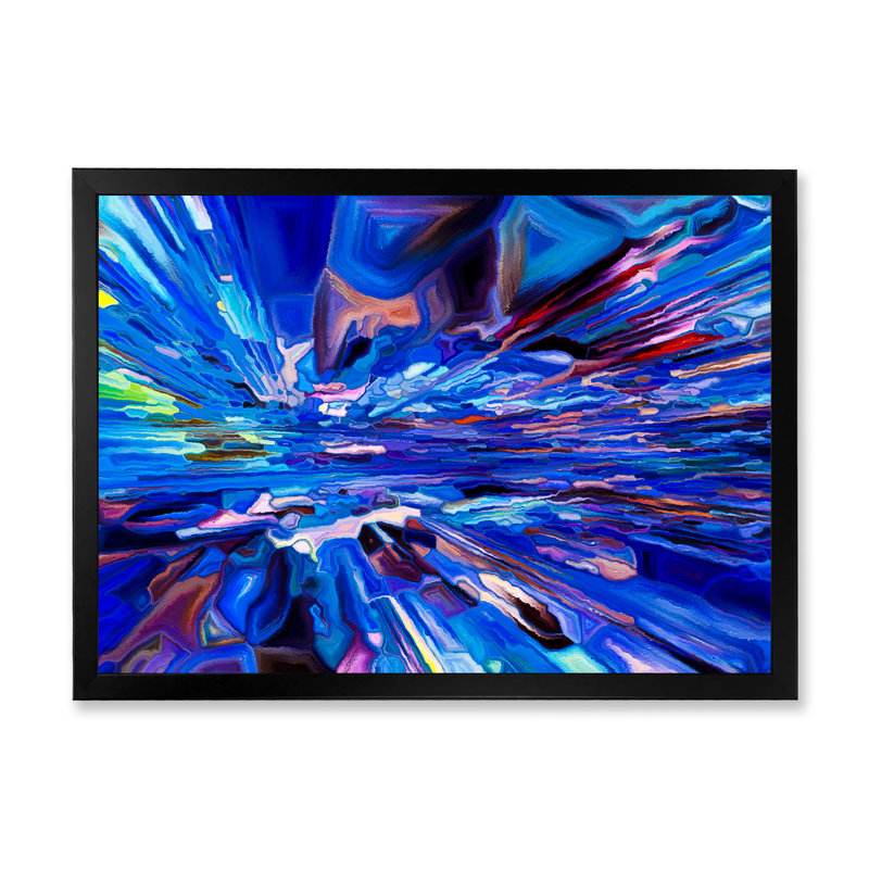 Motif de couleurs abstraites - reproduction de cadre photo sur toile, Cadre noir, H 8 po x l 12 po x P 1 po