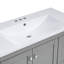 Meuble-lavabo autoportant de style Shaker avec lavabo, 4 tiroirs à fermeture en douceur et 2 portes à fermeture en douceur