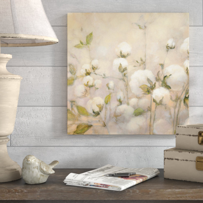 «Cotton Field I», reproduction de peinture acrylique sur toile, H 28 po x l 28 po x P 1,5 po, Toile tendue
