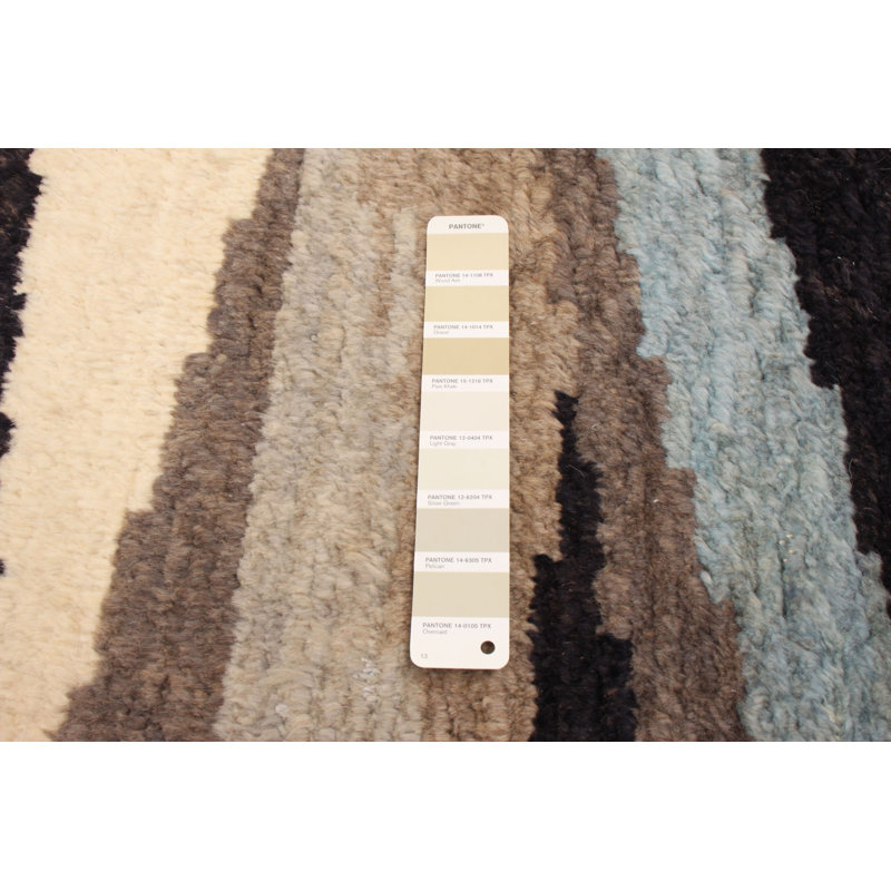 Tapis unique brun clair en laine nouée à la main de style nouvel âge pako 5 pi x 8 pi 4 po