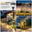Éclairage de sentier en métal à énergie solaire Gigalumi, paquet de 4 lumières de jardin extérieures avec DEL et motifs d'ombre décoratifs, imperméable pour allée, allée ou patio, bronze