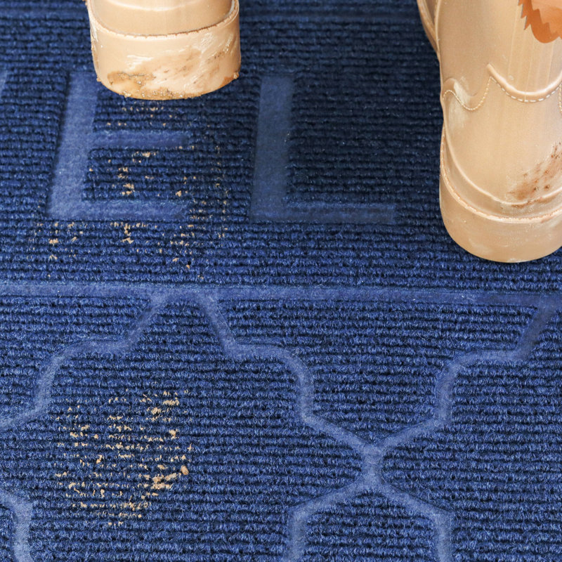 Tapis antidérapant Varvara, L 15 po x L 24 po, Bleu marine