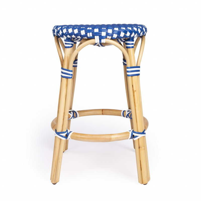 Tabouret de comptoir bleu et blanc