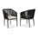 Real Flame Bodhi 2 Piece Outdoor Patio Dining Chair Set With Sunbrella Cushions In Play Oat Fabric