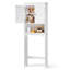 Armoire de rangement en bois manufacturé autoportant au-dessus de la toilette-2016459690