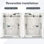 Mortix 48 po X P 76 po H Porte de douche coulissante simple sans cadre en noir mat avec Verre transparent
