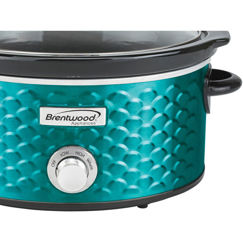 Cuiseur lent à motif brentwood appliances 4,5 qt., Bleu