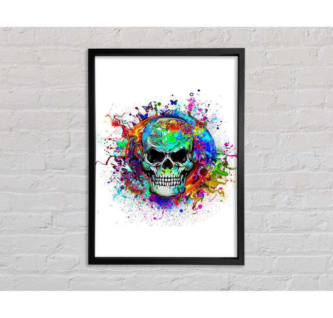 Skull Splash Gerahmter Druck